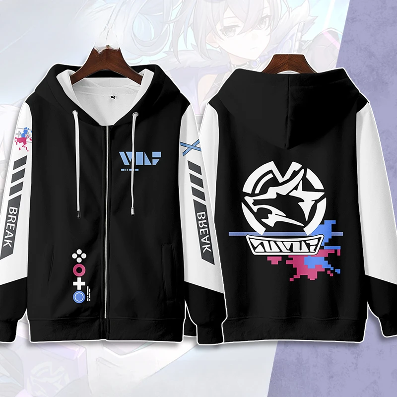 Gioco di stampa 3D Honkai Star Rail Zip Up felpa con cappuccio da donna/uomo Streetwear Hip Hop Silver Wolf giacca con cappuccio con cerniera Cosplay