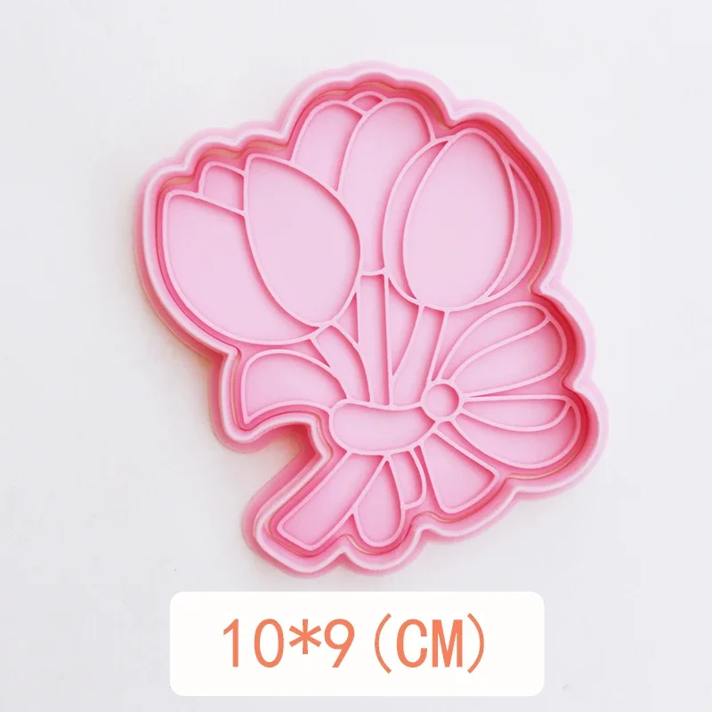 Mother\'s Day Flower Tulip Cookie Mold Cookies Cutter Frosted Biscuit Mold Press Thickened Fondant Cutting Mold Cake Baking Tool