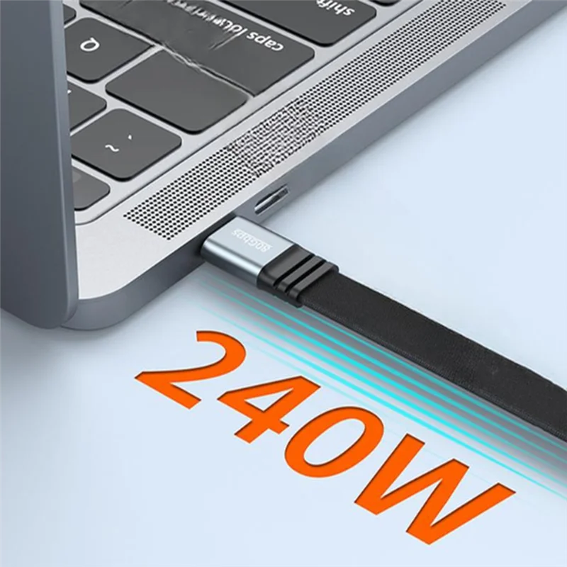 ABUO-USB4 Dual Type-C Full-Function Data Cable Braided 15Cm 80Gbps PD240W Fast Charge Integrated Power Bank Short Line Process