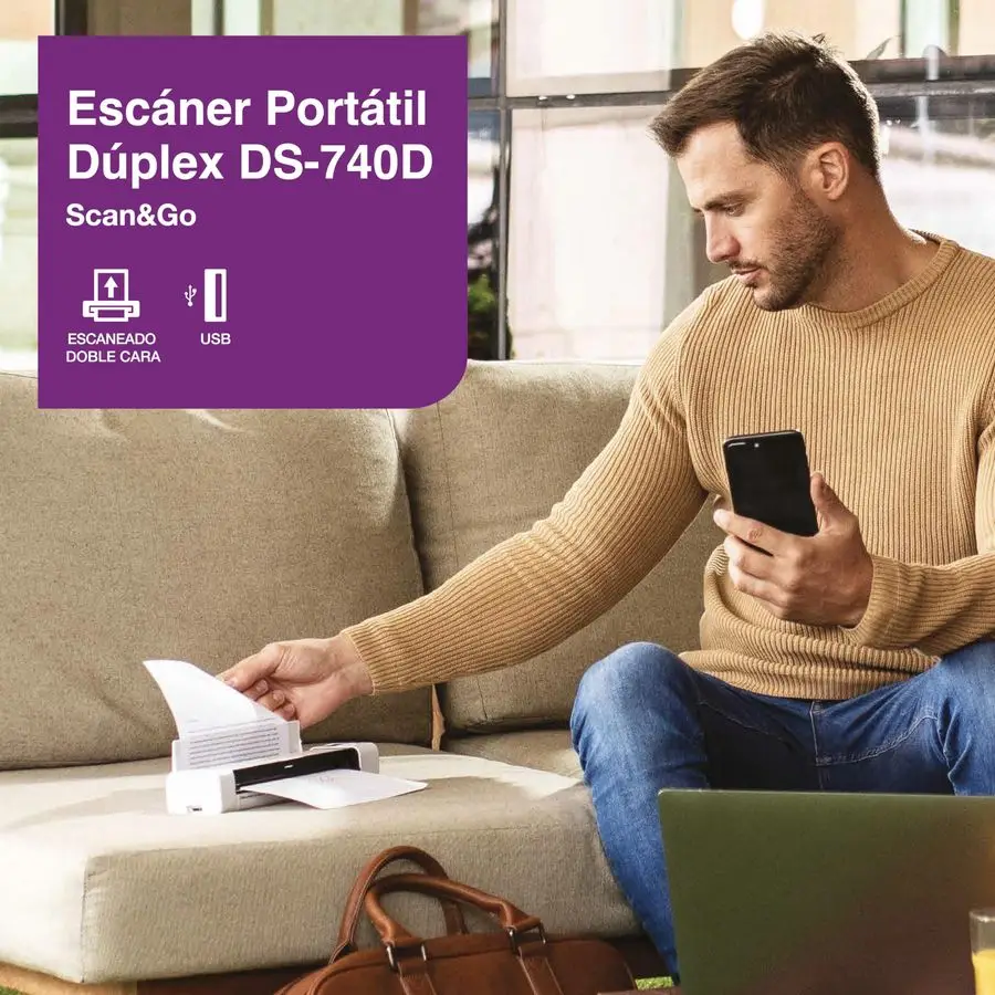 ماسح المستندات المتنقل المدمج المزدوج DS740D #3