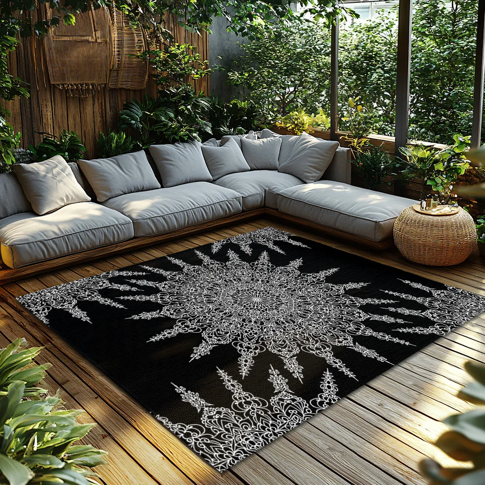 Elegant Persian Area Rug Bohemian Floor Decor Vintage Oriental Carpet Non-Slip Home Accent Modern Living Room Decor Durable Floo