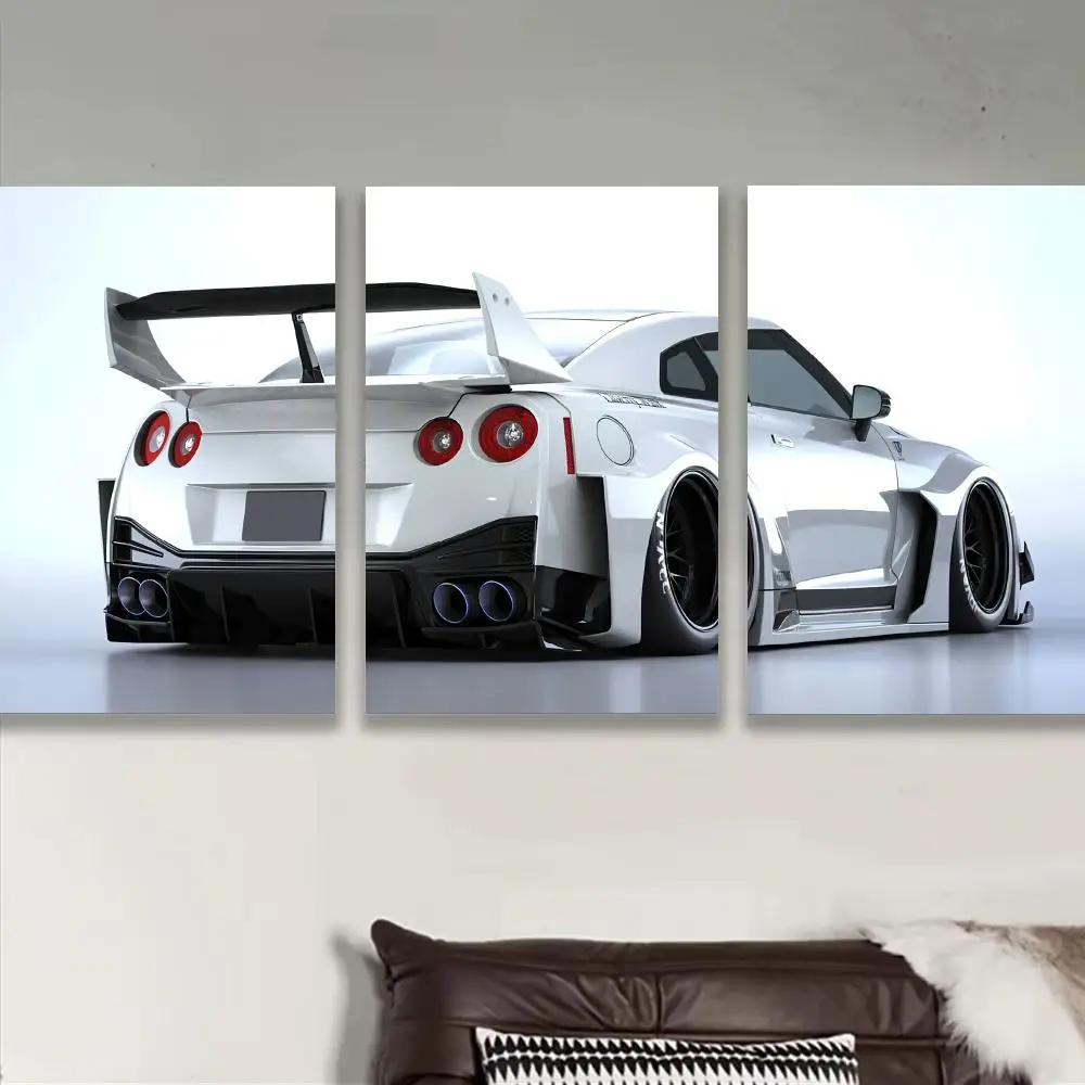 White Japan Super Sports Car Poster Stickers Self-Adhesive Art For Bedroom Living Room Home Decor Modern Wall Decals Gift