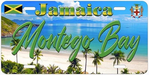 Montego Bay Jamaica Novelty Car License Plate Aluminum