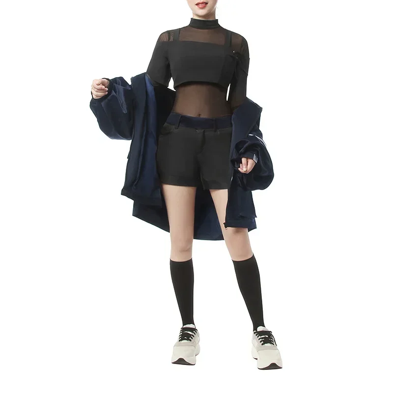 Il più distante KDA AKALI Cosplay LOL Costume sexy Giacca Collana Parrucca Scarpe per le donne Halloween Completo MN3