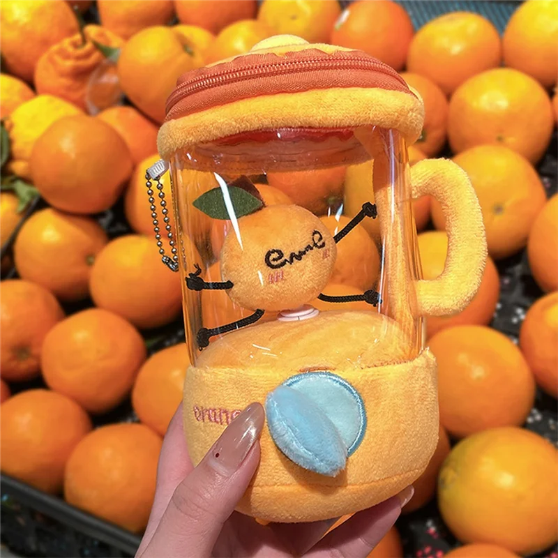 DELAM-バックパック装飾回転フルーツジューサーぬいぐるみ、巾着ぬいぐるみキーホルダー、楽しいギフトB