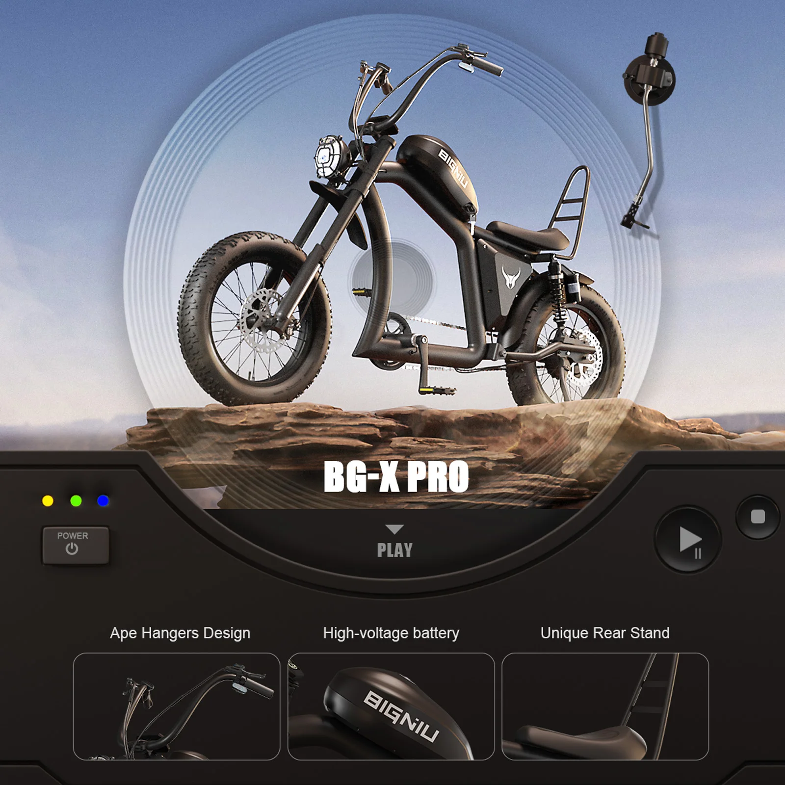 BIGNIU BG-X Pro Road Electric Bike for Adults, 740W Motor, Urban Commuter E-Bike with Suspension and 2 Bags Included