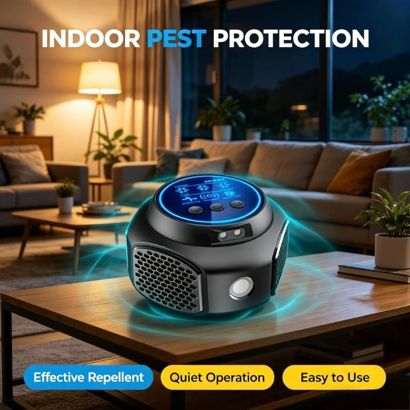 4-In-1 360° Ultrasonic Electronic Rodent Deterrent For Home Indoor Use Repels Fly Mosquito Cockroach Safely