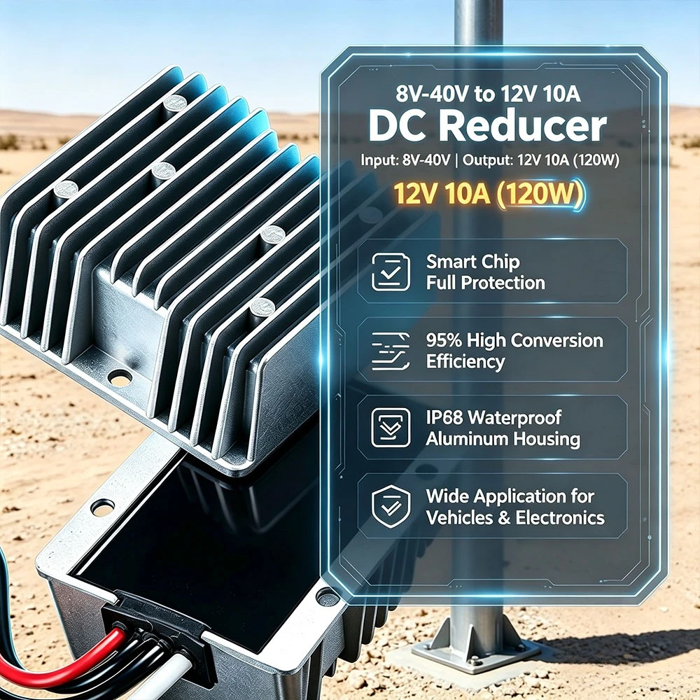 DC Converter DC 8V-40V to 12V 10A Voltage Reducer Power Converter Waterproof Regulator Module Transformer for Golf Cart Club Car