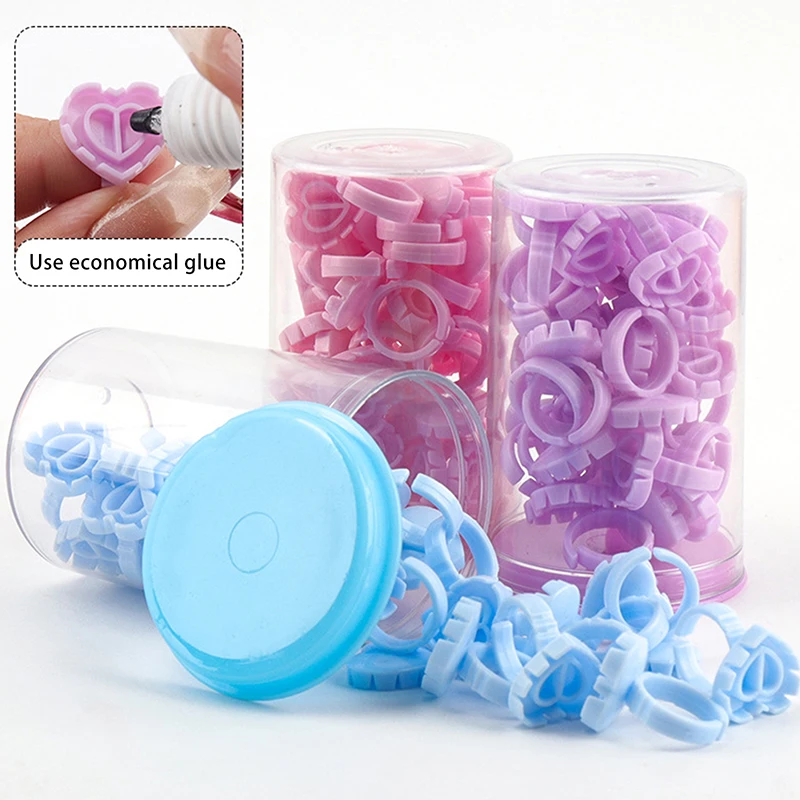 30 ピース/箱使い捨てまつげエクステンション接着剤リングカップタトゥー顔料ホルダーコンテナラッシュツール