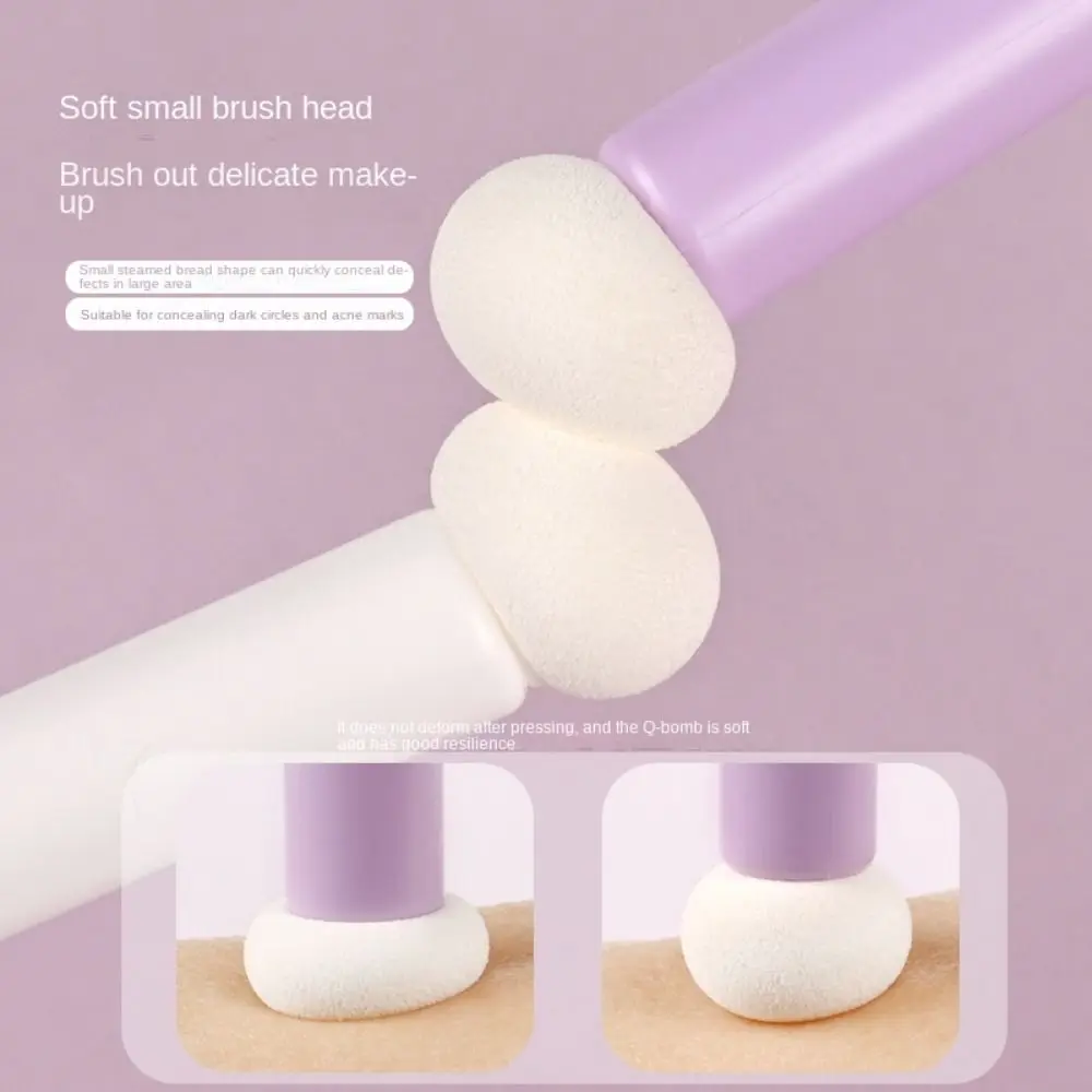 Smudge Makeup Brush Round Head Lip Brush Soft Candy Color Mushroom Head Concealer Brush Portable Mini Lipstick Blending Brush