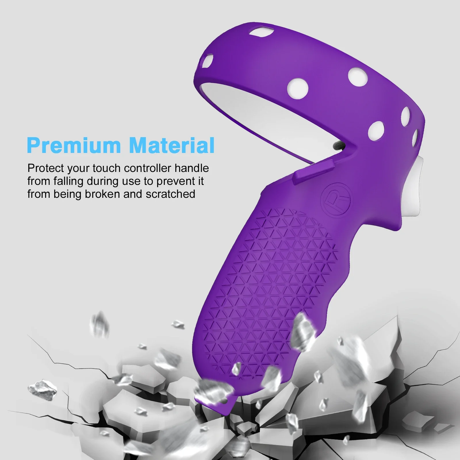 For Oculus Quest 2 Grip Cover Touch Controller Grip Anti-Throw Strap Silicone Protective Cover Adjustable Strap Accessories 1Set