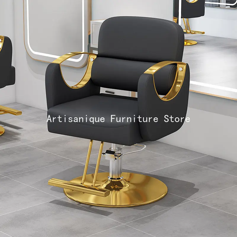 Swivel Elegant Barber Chair Cushioned Practical Salon Chair Hairdressing Large Capacity Fauteuil Coiffure Barbershop Furniture