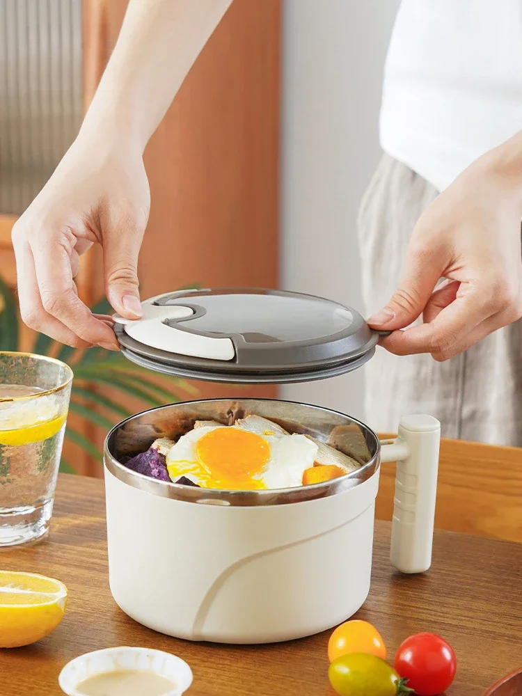 304 Stainless Steel Ramen Bowl with Lid, Large Instant Noodles Fruit Salad Rice Soup Bowl, Kitchen Creative Tableware