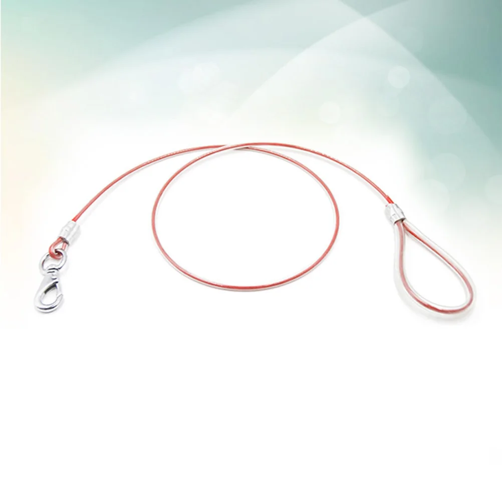 

Dog Leash 0.6 X 120Cm Chew Proof Pet Training Lead Strong Light Steel Wire Runner Waterproof Easy Maintenance Anti Saliva Red
