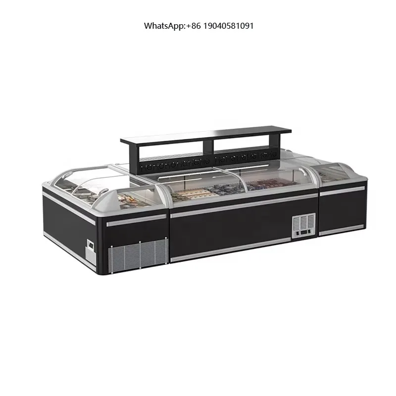 500L Horizontal Frozen Food Meat Freezer Refrigeration Equipment High Capacity Chest Combine Deep Combined Island Cooler Freezer