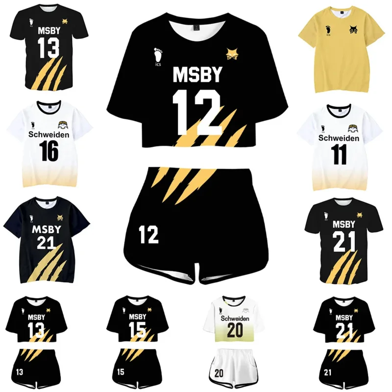 Haikyuu Shirts MSBY Black Jackal Cosplay Costume Hinata Shouyou Swiss Atsumu Miya Kotaro Bokuto Kiyoomi Sakusa T-shirts