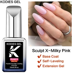 KODIES-esmalte de GEL para uñas, Base de goma para extensión en una botella, esculpir X, constructor Rosa lechoso, todo para manicura