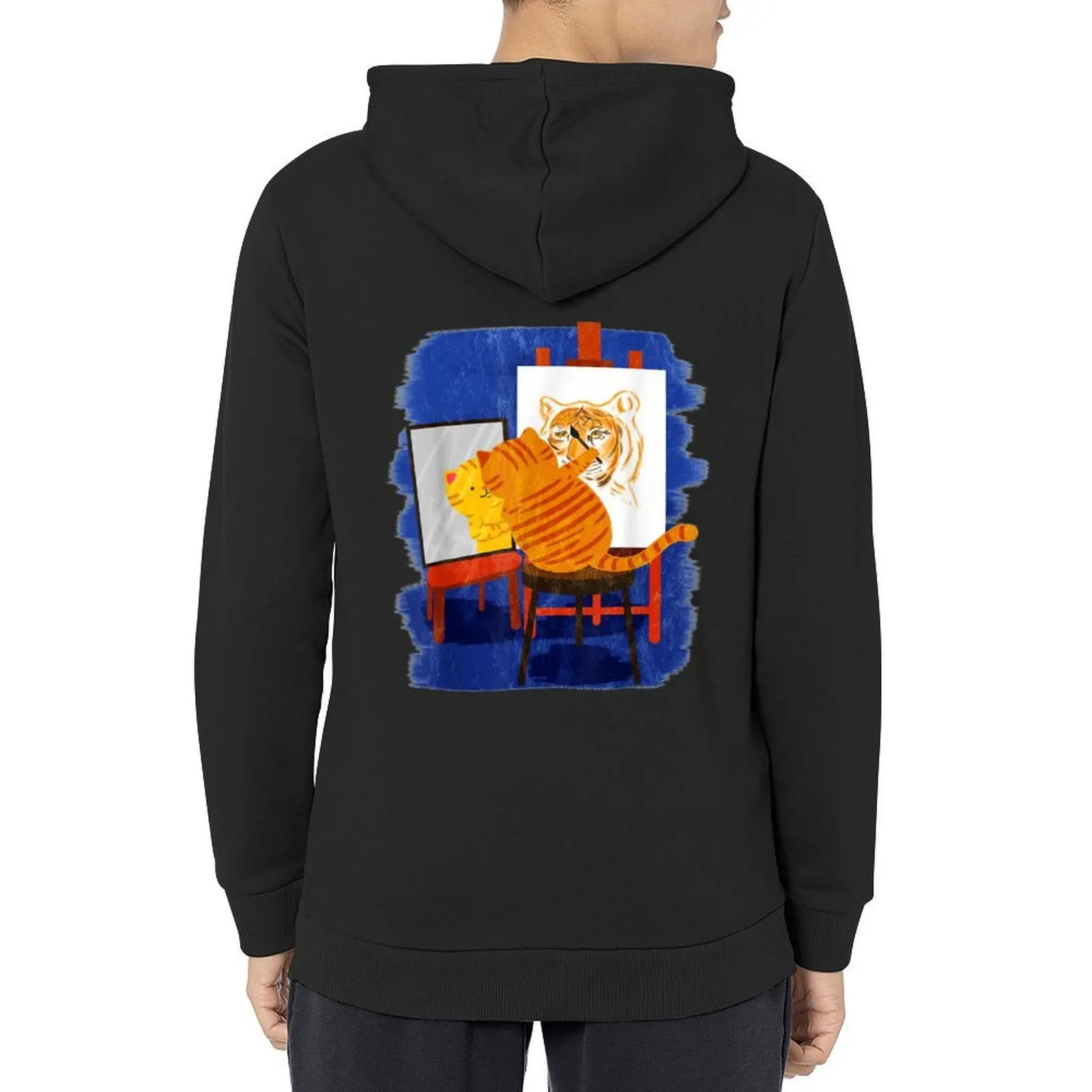 

Cute Artistic Cat - Cute Cat Painting Lion Art Hoodie men's clothing men's autumn clothes male clothes hoodie streetwear