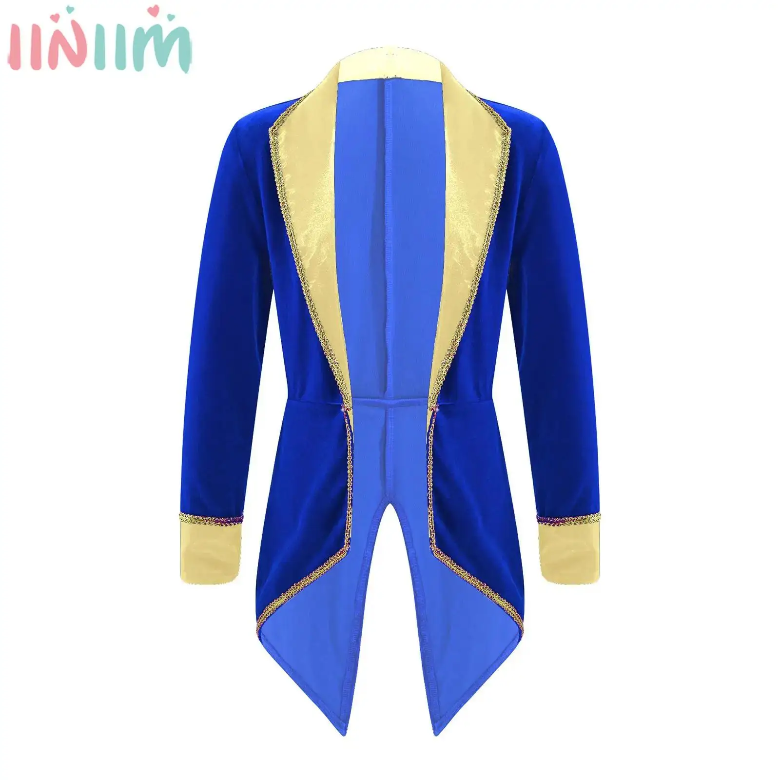 Kids Girls Circus Ringmaster Cosplay Jacket Halloween Theme Party Magician Dress Up Performance Costume Long Sleeve Tuxedo Coat