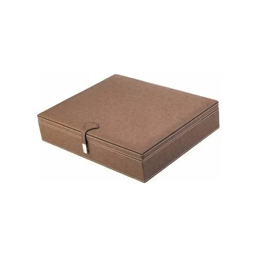 Dearybox Kbd-05 Brown Leather Large Size Accessory And Jewelry Box