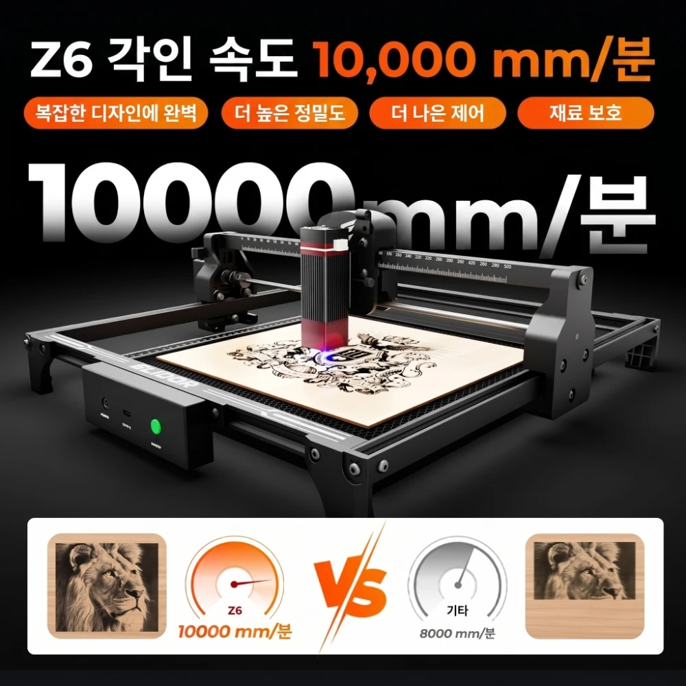 ELIDOR Z6 6W/12W Laser Engraver Working Area 300x300mm Laser Cutting Blue Light CNC Ideal for Engraving Plywood Acrylic Glass