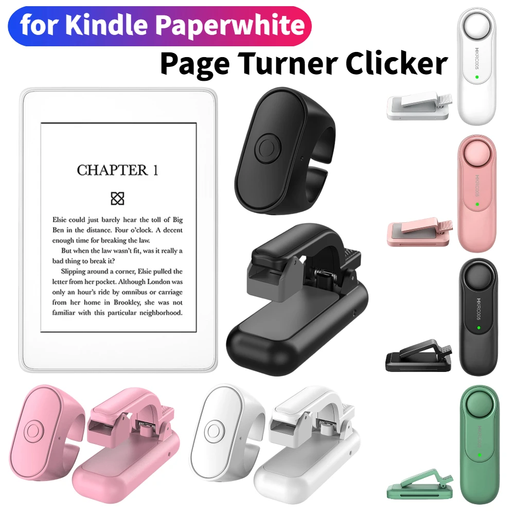 Control Remoto Inalámbrico 2 en 1 para Pasar Páginas, Ligero, para Libros Electrónicos, Compatible con Kindle Paperwhite y Otros Dispositivos
