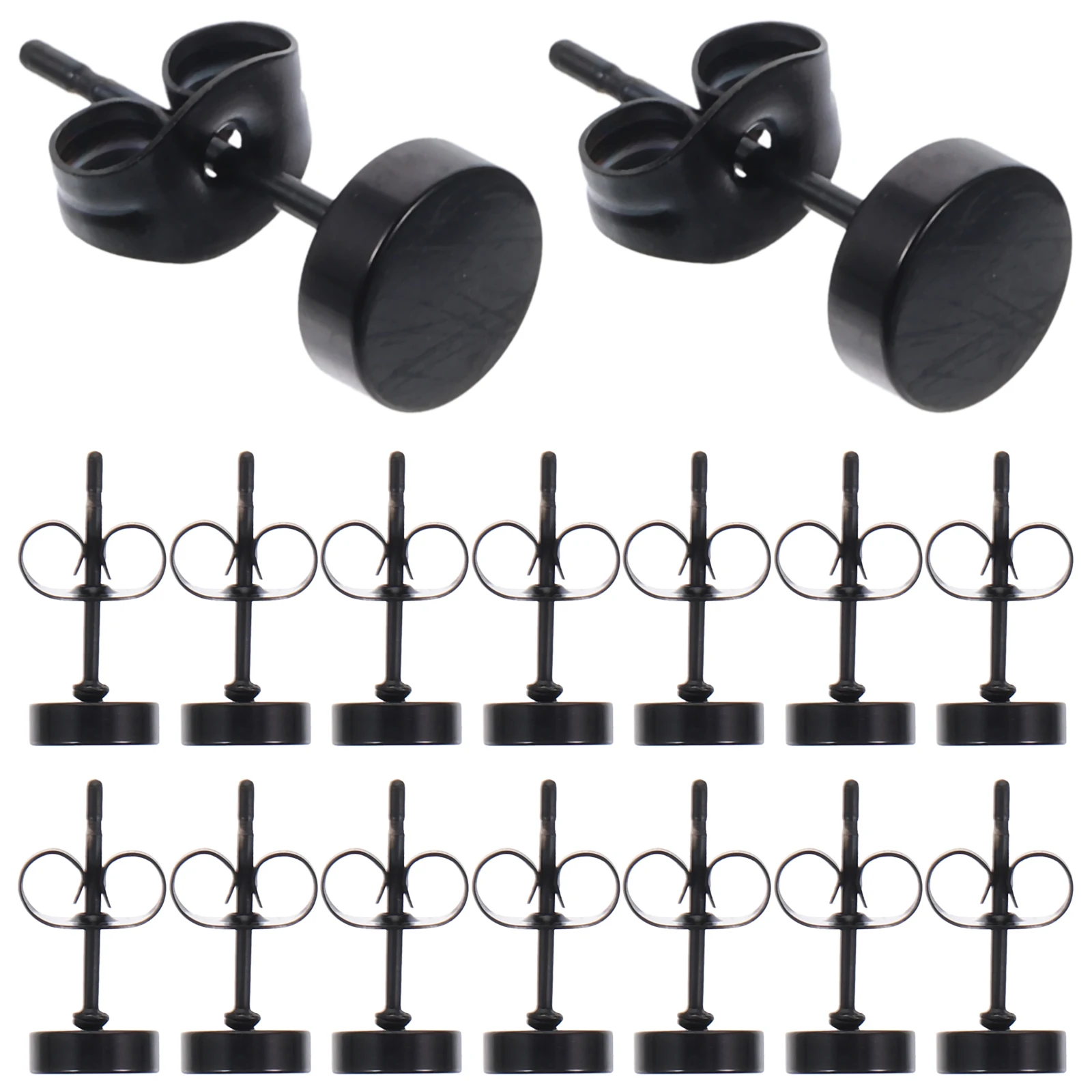

20Pcs High Brightness Titanium Steel Round Shaped Earrings For Women Men Unisex Jewelry
