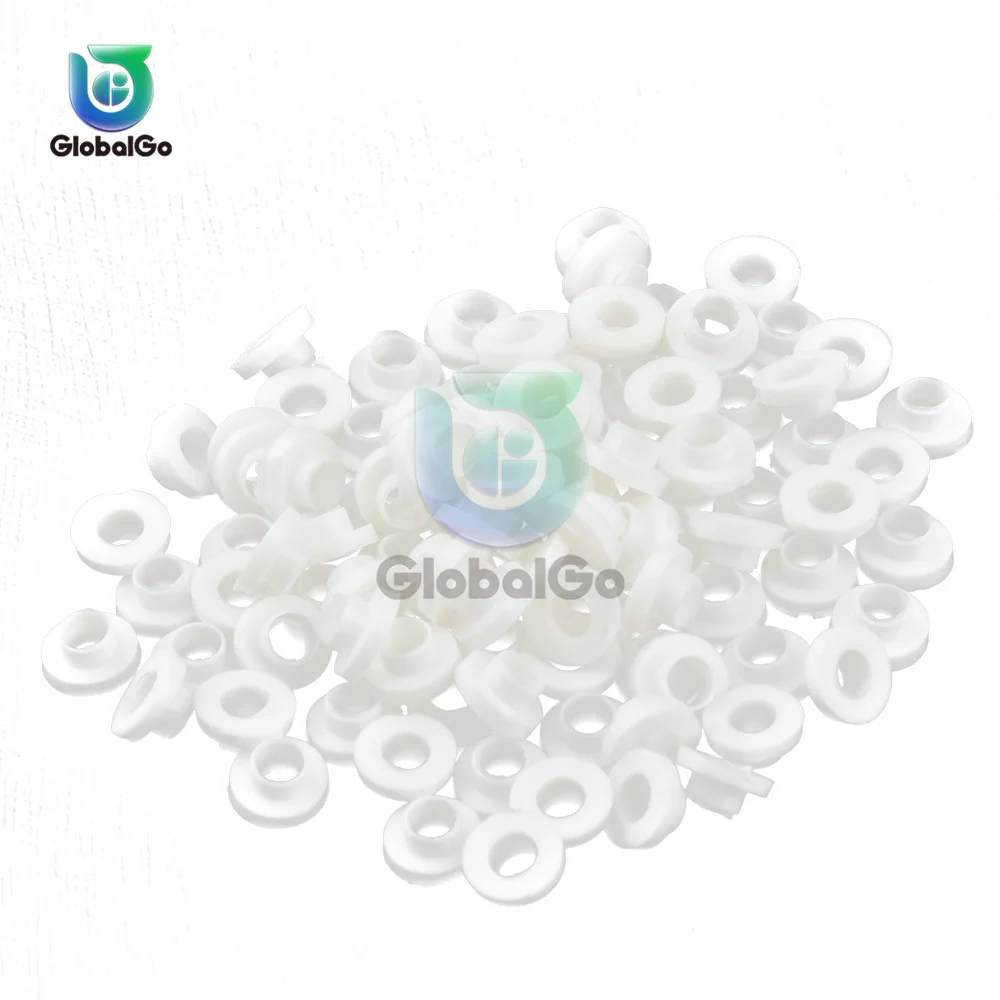 100Pcs TO-220 Transistor Plastic Insulation Washer Particles + 100Pcs TO-220 Isolated Silicone Pad Sheet Strip