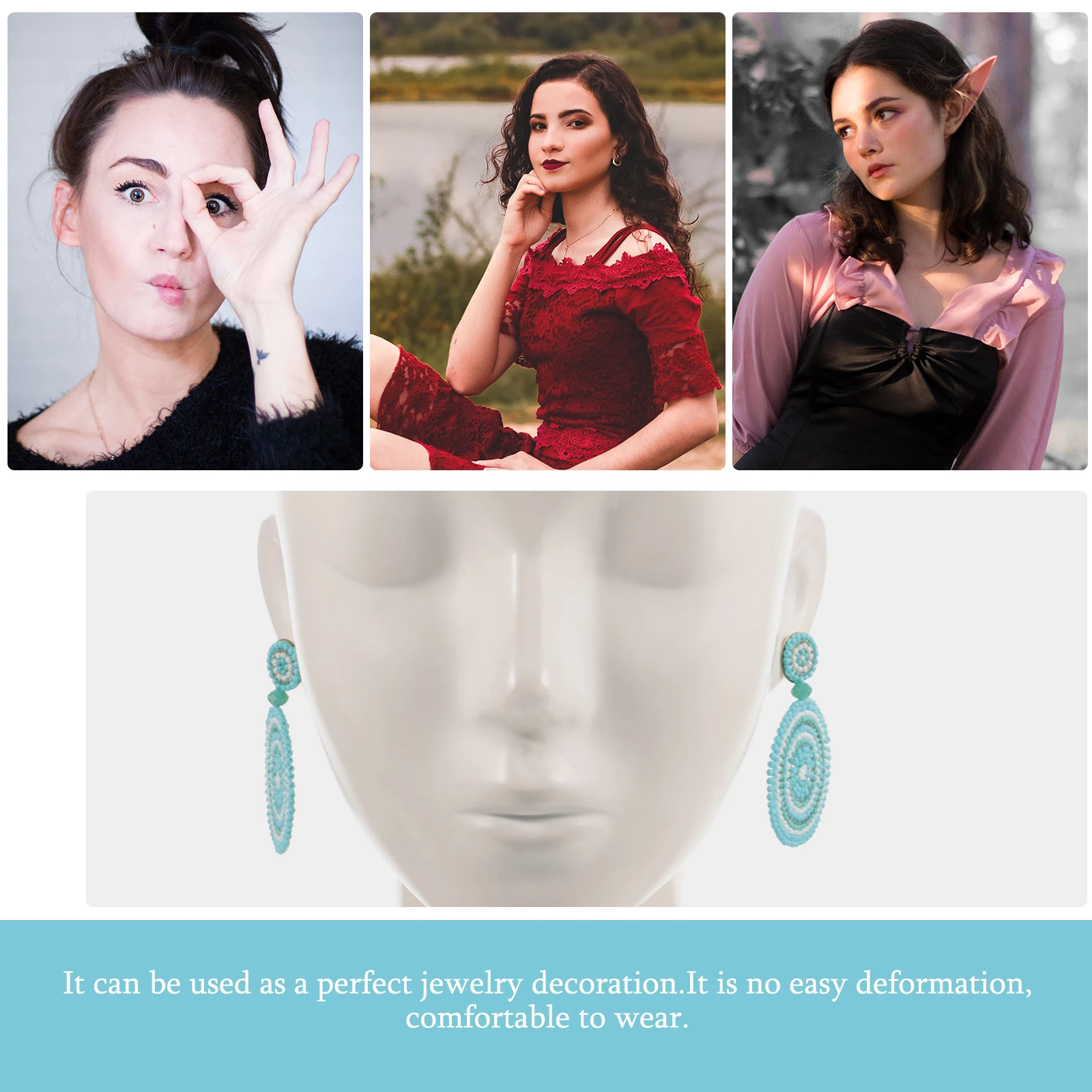 

Rice Bead Earrings Fashion Stud Jewelry Trendy Bohemian Ear nament Women Accessories Safe Durable Material No