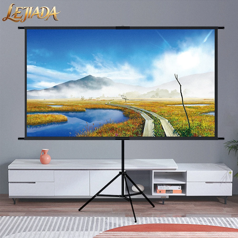 

LEJIADA New Single Bracket Wall Mount 2-in-1 Projector Screen Outdoor Home Portable Foldable Drill-Free 60/84/100/120inch