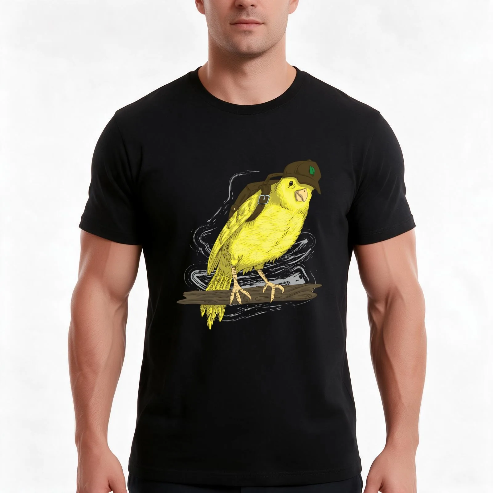 backpacker canary T-Shirt Summer Casual Cotton Tee Oversized Streetwear Tops Vintage Graphic Print Loose Fit Short Sleeve