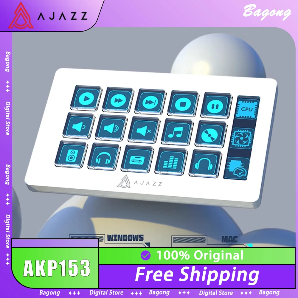 

Ajazz AKP153 Desktop Controller Keyboard LCD Screen Programming Shortcut Key Wired Console Panel Pc Gamer Accessories Office