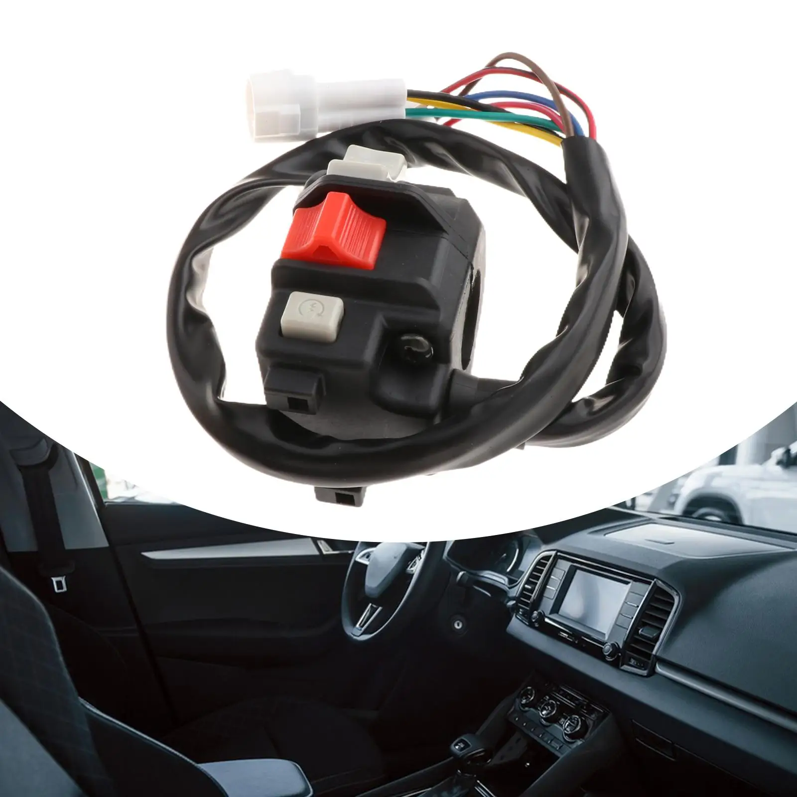 

Solid ABS Left Handlebar Switch Replacement Practical ATV Handlebar Part Easy Installation for Yamaha Grizzly