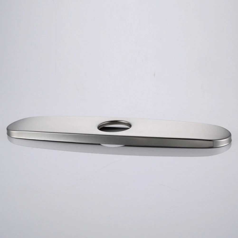

Stainless Steel Kitchen Sink Tap Hole Cover Brushed Finish Durable Faucet Hole Cover Panel Silver Easy Install Sink Accessories