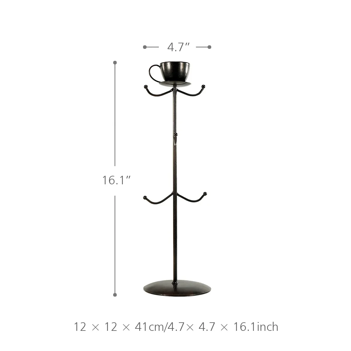 Metal Cup Holder Metal Silver Mug Tree Holder 6 Cups Coffee Tea Glass Cup Rack Storage Stand Home Kitchen Storage