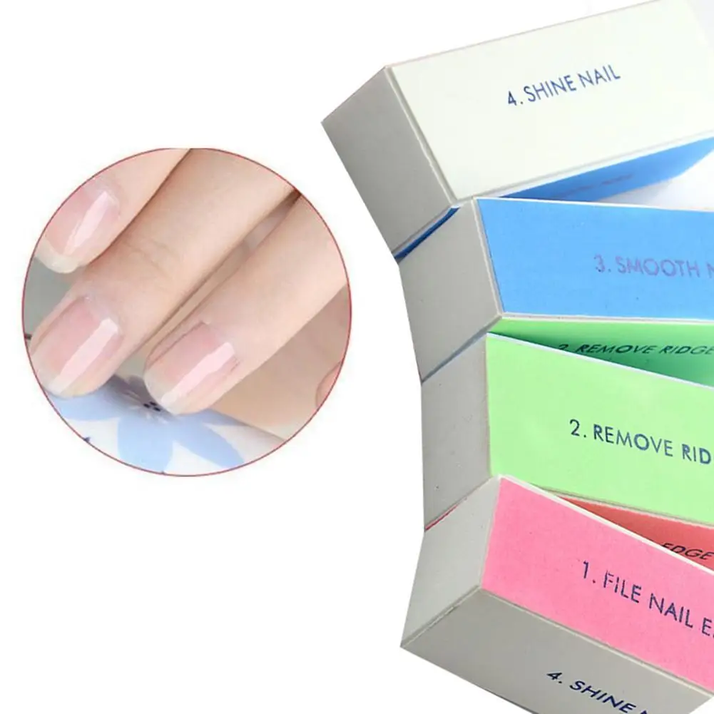 

4Pcs Nail Buffer Block 4 Step Colorful Buffing Block Shine Polishing Nail File Manicure Sanding Tools Kit Grind Natural Nails