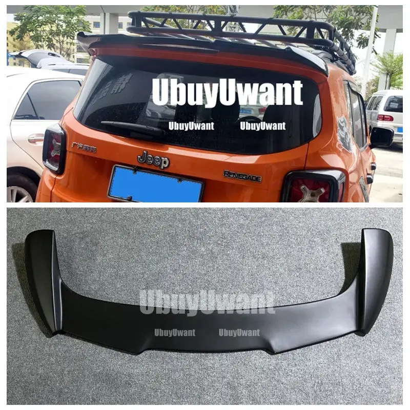 

For Jeep Renegade Rear Roof Trunk Lid Car Spoiler Wings FRP Matt Black/Carbon Color Exterior Tuning Accessories Parts 2016-2023