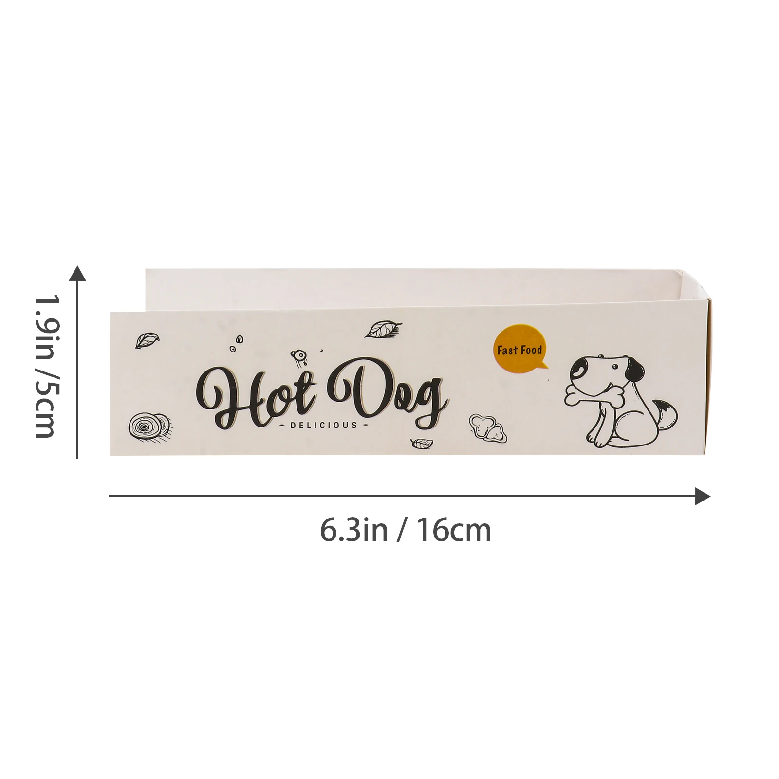 100Pcs Disposable Snack Boxes Hot Dog Paper Boxes Packaging Takeaway Carton Disposable Rectangular Packaging Box Paper Boxes