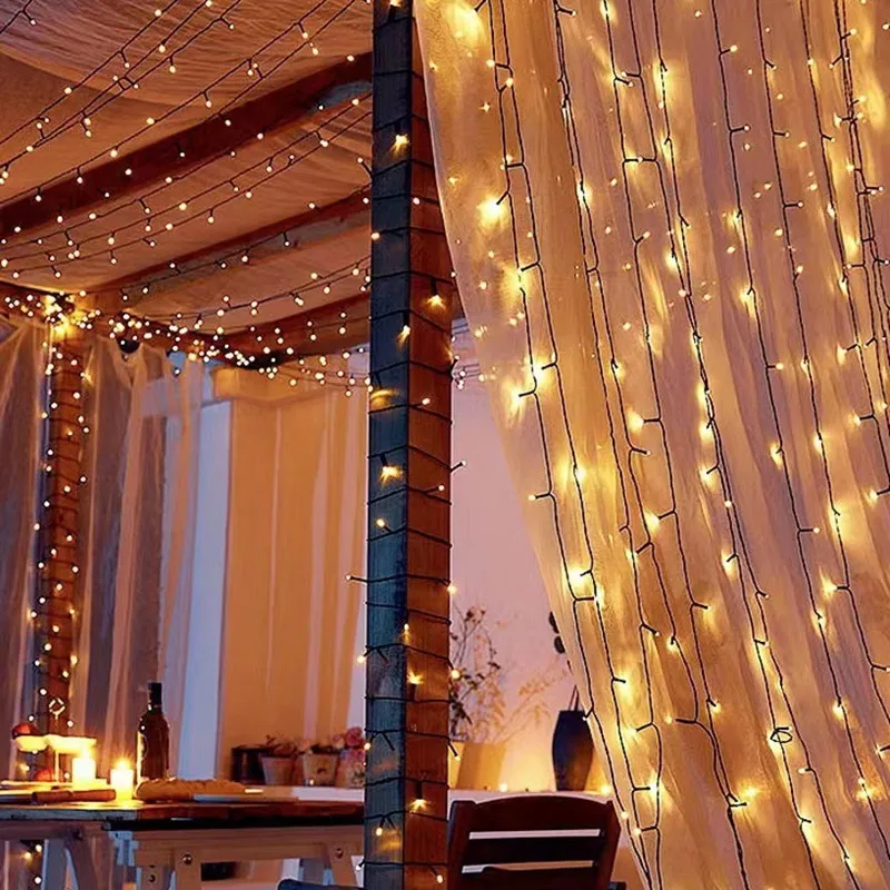 12M Solar String Lights 8 Modes Fairy Light LED Outdoor Garland Street Lamp Festoon Decor New Year Christmas Party Garden
