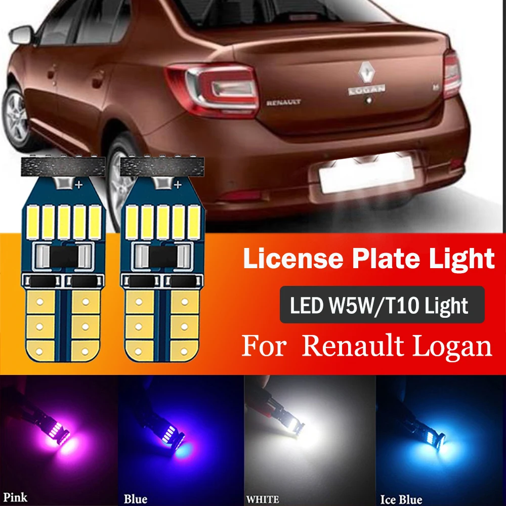 

2pcs LED License Plate Light bulb W5W T10 CANbus For Renault Logan 1 2 2004 2005-2015 2006 2007 2008 2009 2010 2011 2012 2013