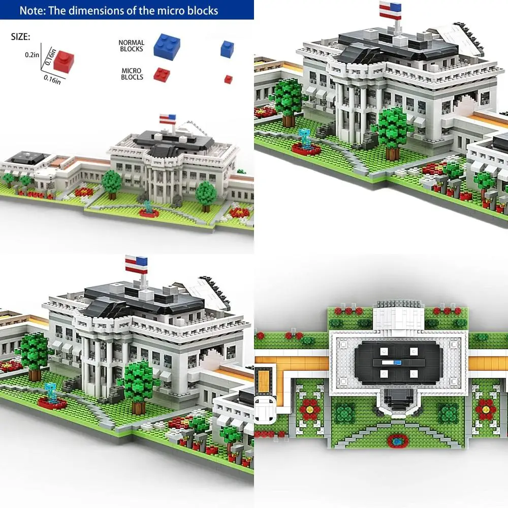 3000-teiliges Miniaturblock-Set „White House“: Iconisches Wahrzeichen-Bauspielzeug für Kinder und Erwachsene