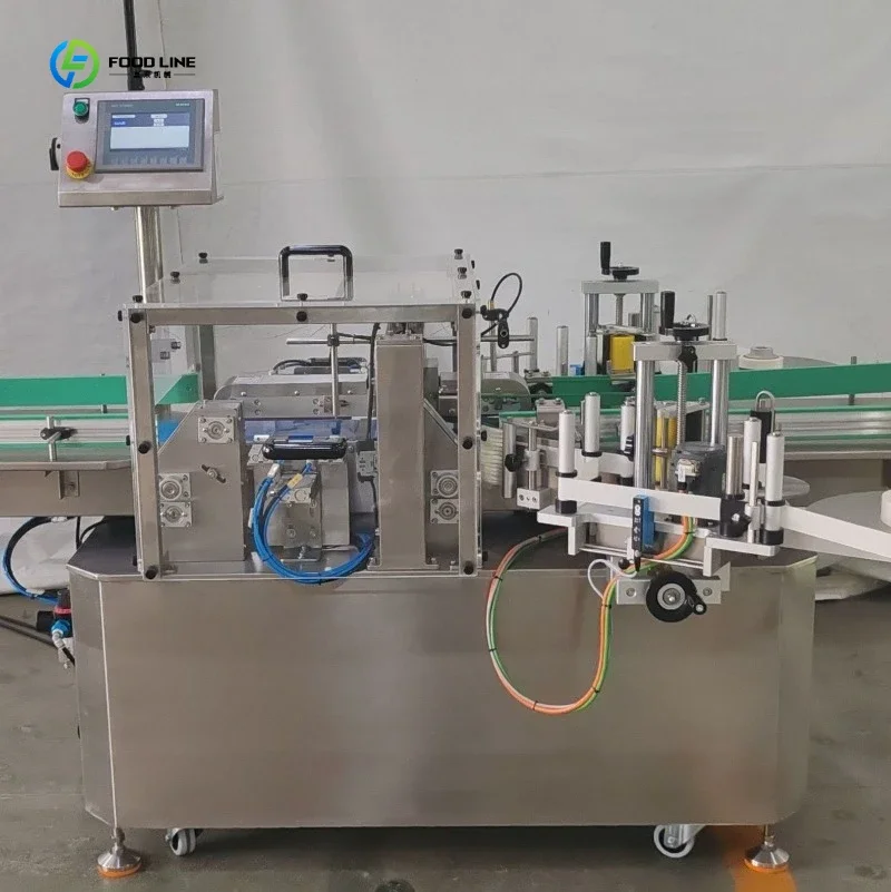 Labeling Machine Automatic Top Side Labeler For Cosmetic Bottle And Carton Box FL Customized