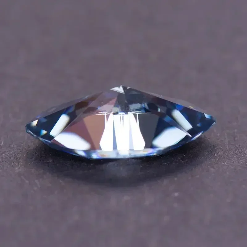 NEW Moissanite Stone Marquise Shape Natural Royal Blue Color Charms DIY Ring Necklace Earrings  Materials  with Certificate