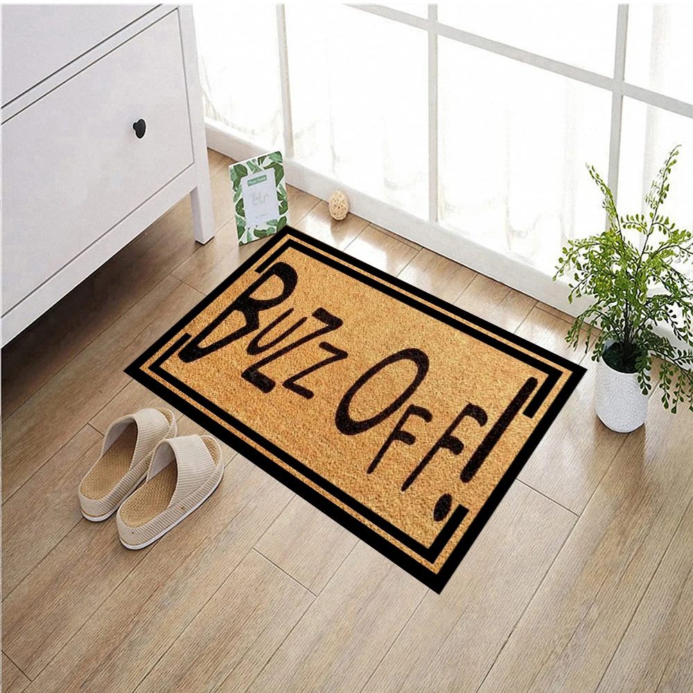 Buzz OFF Doormat, Outdoor Funny Rug, Front Door Mat, Rubber Non-Slip Floor Mat, Kitchen Bath Mat