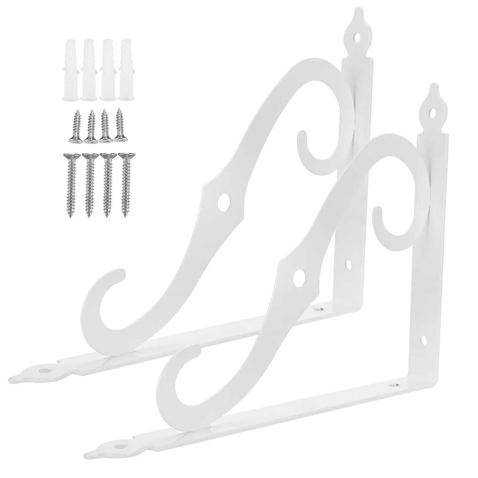 

1Set Heavy Duty Wall Mounted Bookshelf Brackets Iron Shelf Support Bracket for Storage Shelf Carrier Bookshelf Holder Reinforced