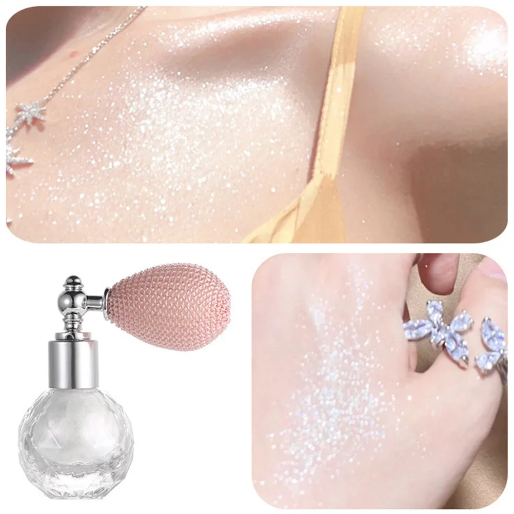 

Glitter Diamond Highlighter Spray Compact Portable Size Face Body Hair Shimmer Powder Spray Easy Use Wedding Party