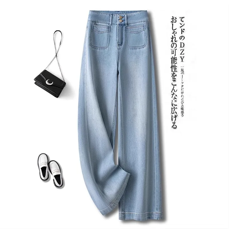 جينز أزرق للنساء صيفي ثنيات على الطراز الكوري بنطال مستقيم الساق للتخسيس سروال قصير #1