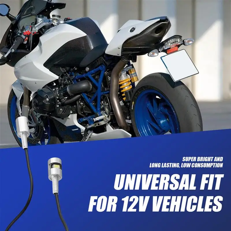 

A10E-2X Chrome 5630 Motorcycle Screw Bolt Lamp Car Universal License Plate Light 12V