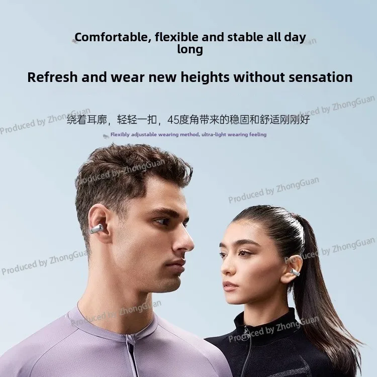 Bluetooth Headset Bone Conduction Not in The Ear 2024 New Wireless Ear Clip Type Long-term Wear Pain-free Sports Special