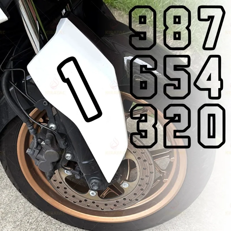 Motorcycle Number Stickers 0-9, Black Durable Vinyl Decals for Helmet Fender Tank Fairing Window Scooter Car Decor